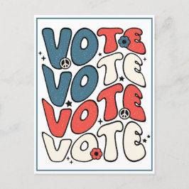 Postcard für Wähler Retro Rot, Weiß und Blau Postkarte