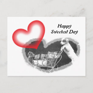 Postcard Furry Happy Sweetest Day Hearts Pet PC Postkarte