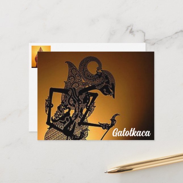 Postcard Gatotkaca Postkarte (Vorderseite/Rückseite Beispiel)