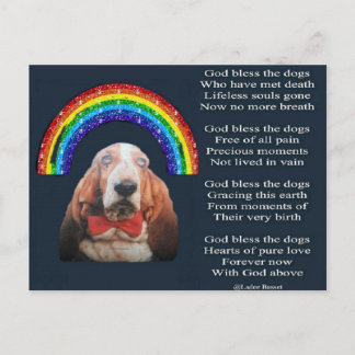 Postcard Gedicht Gott segne die Hunde Postkarte
