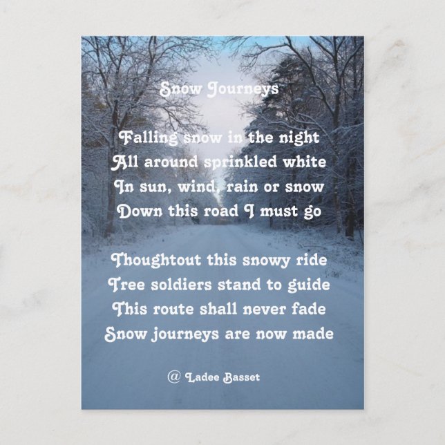 Postcard Gedicht Snow Journey by Ladee Basset Postkarte (Vorderseite)