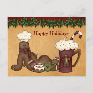 Postcard Gingerbread Heiße Schokolade Weihnachten