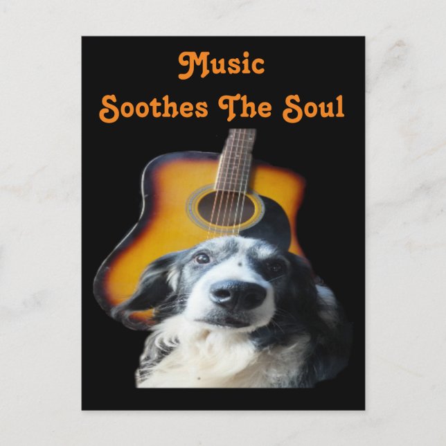 Postcard Guitar Dog Postkarte (Vorderseite)