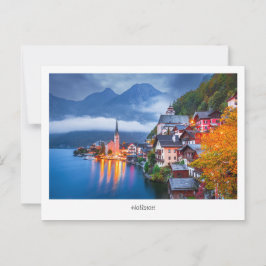 Postcard Hallsttat night szene, Österreich Postkarte