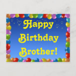 Postcard Happy Birthday Brother Postkarte<br><div class="desc">Postcard Happy Birthday Brother</div>