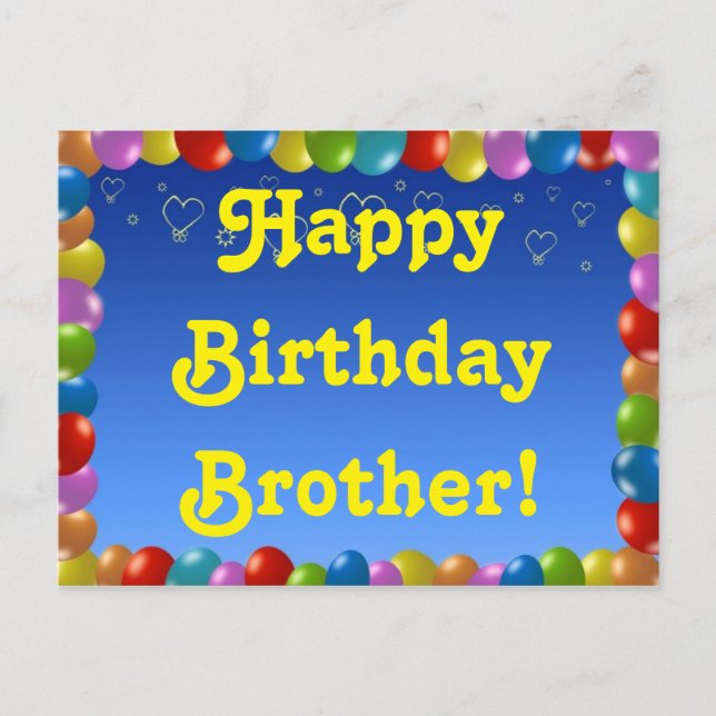 Postcard Happy Birthday Brother Postkarte (Vorderseite)