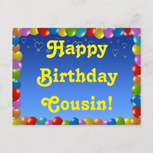 Postcard Happy Birthday Cousin Postkarte