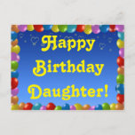 Postcard Happy Birthday Daughter Postkarte<br><div class="desc">Postcard Happy Birthday Daughter</div>