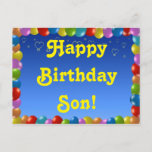 Postcard Happy Birthday Son Postkarte<br><div class="desc">Postcard Happy Birthday Son</div>