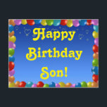 Postcard Happy Birthday Son Postkarte<br><div class="desc">Postcard Happy Birthday Son</div>