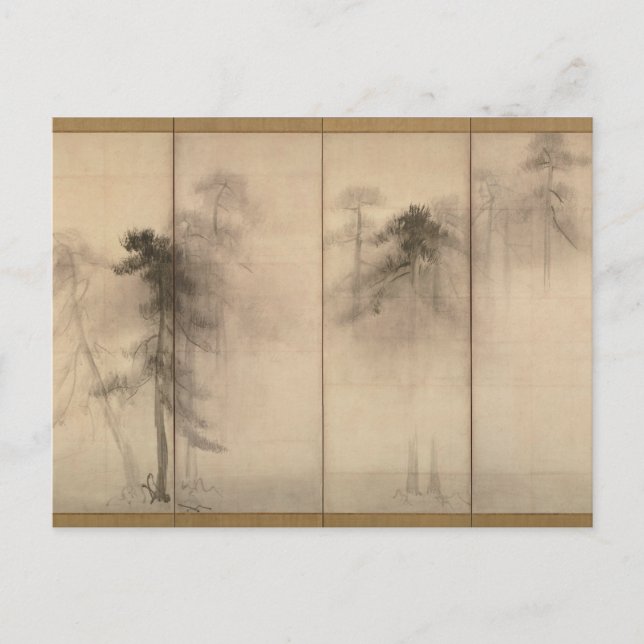 Postcard Hasegawa Tohaku Pine Trees 16. Jahrhunder Postkarte (Vorderseite)