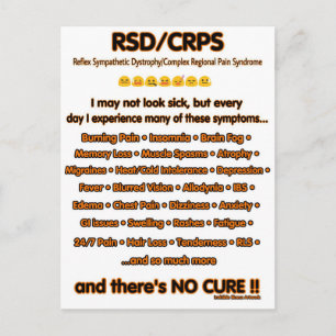 POSTCARD...Ich kann nicht aussehen...RSD/CRPS Postkarte