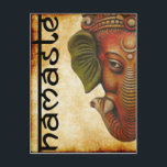 Postcard Indian God ganesha namaste design Postkarte<br><div class="desc">Indischer Gott Ganesha symbolisiert die guten Anfänge</div>