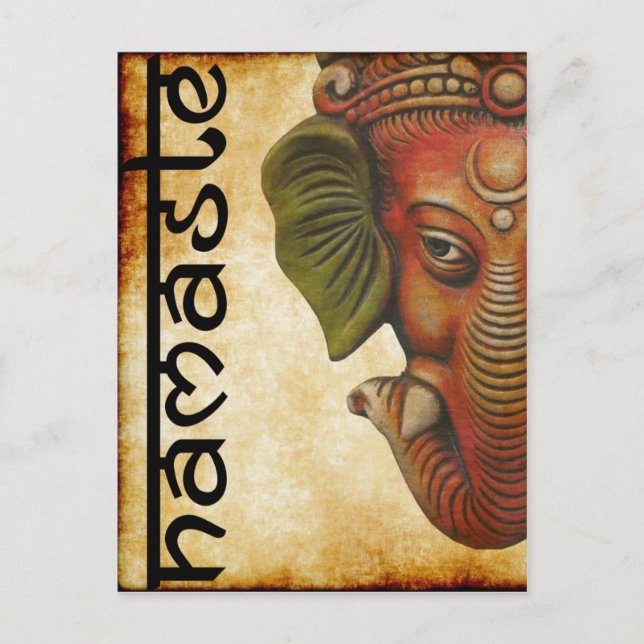 Postcard Indian God ganesha namaste design Postkarte (Vorderseite)