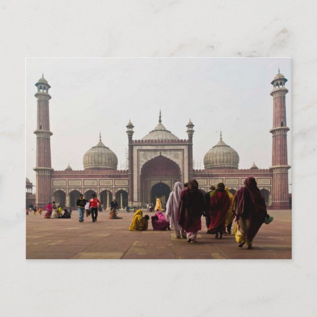 Postcard Jami Masjid in Neu Delhi. Indien Postkarte (Vorderseite)