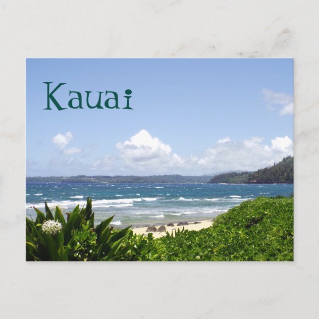 POSTCARD, KAUAI/WAVES ROLLEN IN KÜRZE POSTKARTE (Vorderseite)