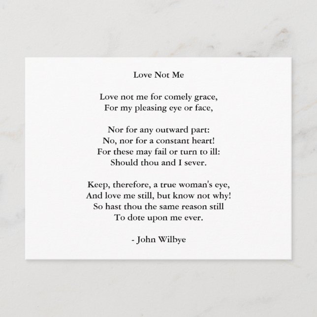 Postcard-Liebe Art-Liebe Gedicht 3 Postkarte (Vorderseite)