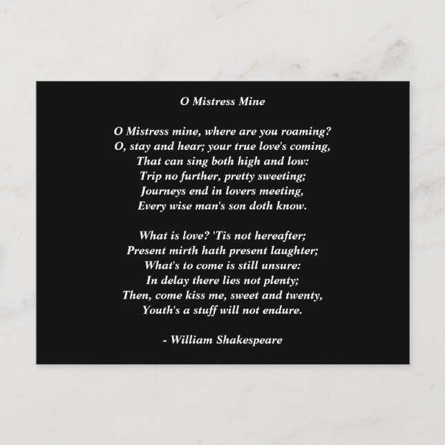 Postcard-Liebe Art-Liebe Gedicht 8 Postkarte (Vorderseite)