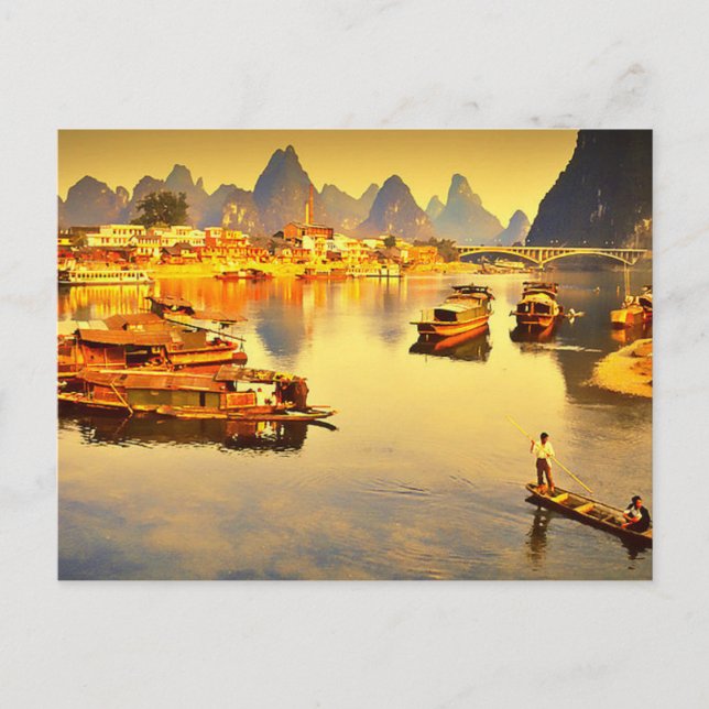 Postcard Lijiang River in Guilin, China Postkarte (Vorderseite)