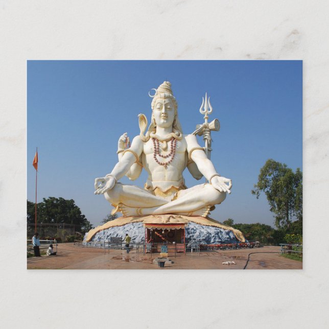 Postcard Lord Shiva Statue in Bijapur, Indien Postkarte (Vorderseite)