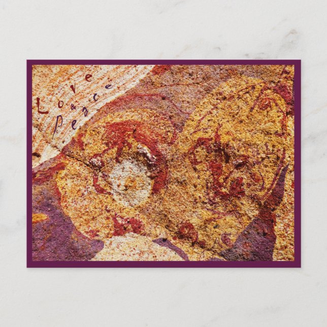 Postcard Love and Peace "Earth-Design" Postkarte (Vorderseite)