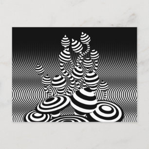 Postcard Magic Mushrooms optischer geometrischer E Ankündigungspostkarte
