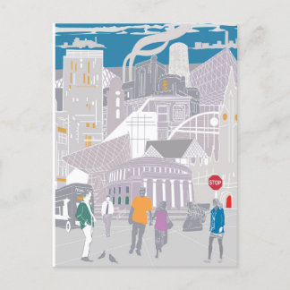 Postcard Manchester Illustration Artwork Postkarte