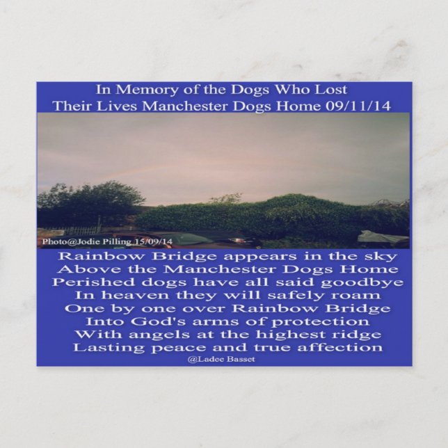 Postcard Manchester Rainbow Gedicht Postkarte (Vorderseite)