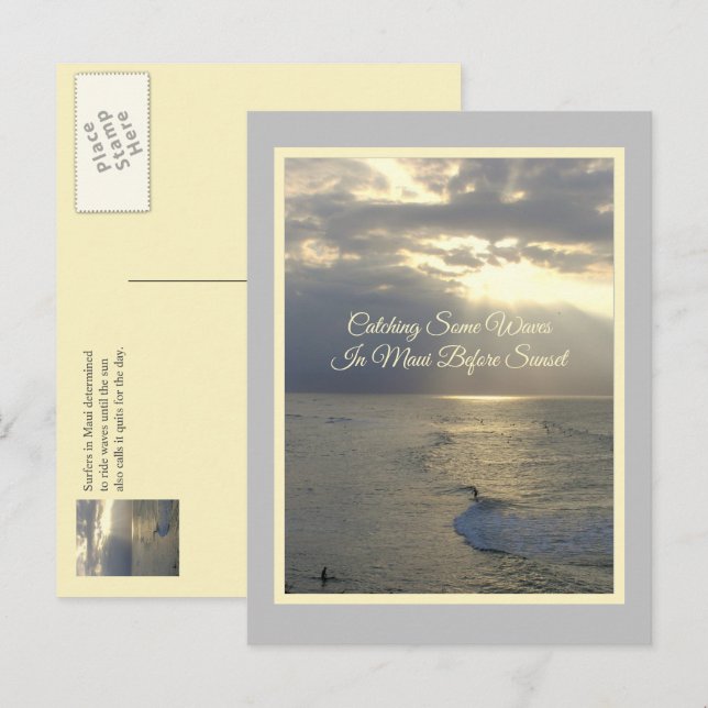 POSTCARD, MAUI-SURFERS, DIE DIE LETZTEN WELLEN VON POSTKARTE (Vorne/Hinten)