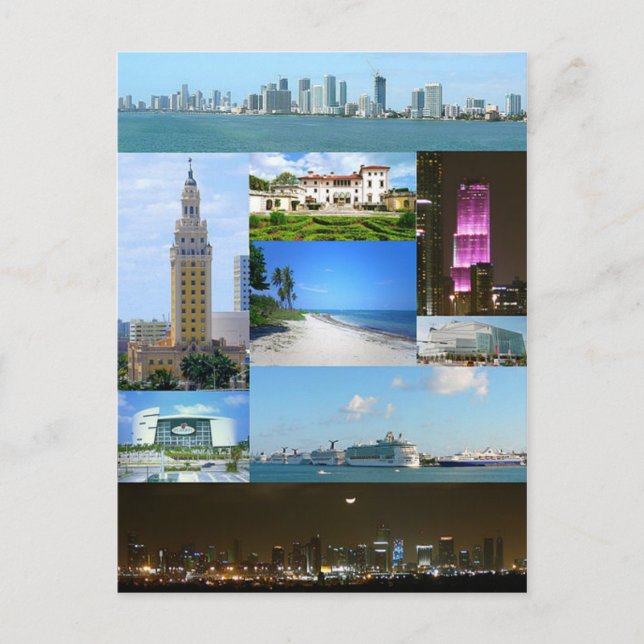 Postcard Miami Monuments, Florida, USA Postkarte (Vorderseite)