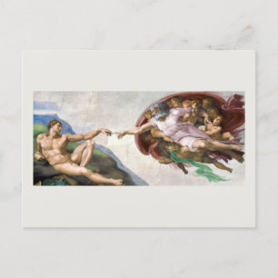 POSTCARD : MICHELANGELO: DIE ERRICHTUNG VON ADAM POSTKARTE