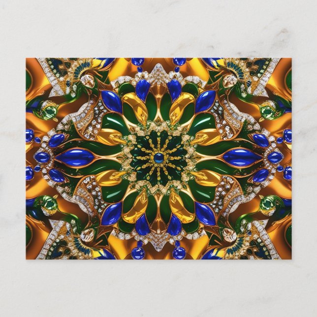 Postcard mit brasilianischem Farbdesign Postkarte (Vorderseite)