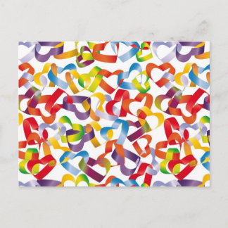 Postcard mit dekorativen nahtlos zu 3D-Herzen p Postkarte