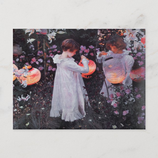 Postcard mit John Singer-Sängerin-Sängerin Postkarte (Vorderseite)