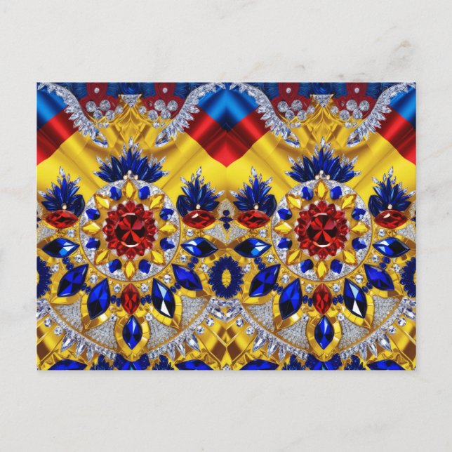 Postcard mit rumänischem Farbdesign Postkarte (Vorderseite)