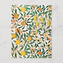 POSTCARD MIT WILLIAM MORRIS YELLOW "POMEGRANATES" POSTKARTE