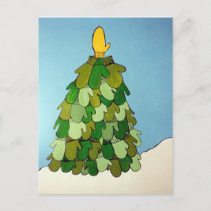 Postcard Mitten Tree Postkarte