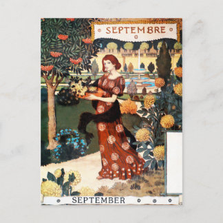 Postcard: Month of  September - Septembre Postkarte