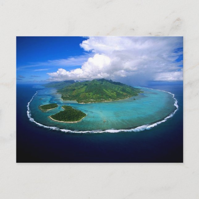 Postcard Moorea Island Übersicht, Französisch-Poly Postkarte (Vorderseite)