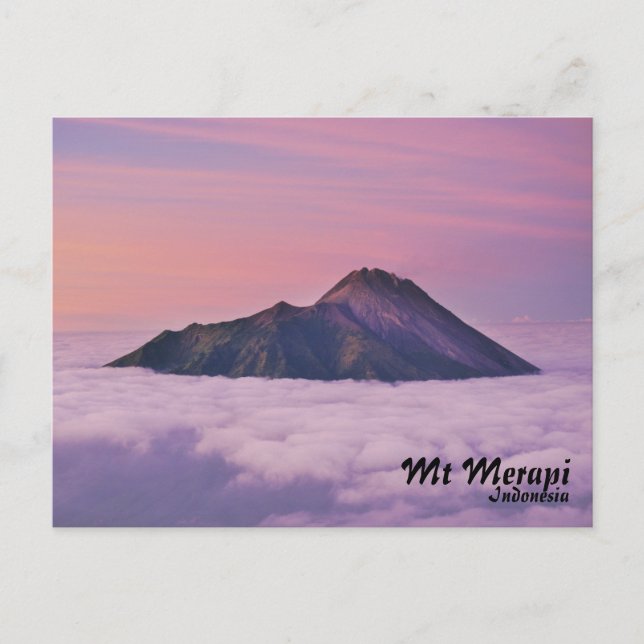 Postcard Mount Merapi Indonesien Postkarte (Vorderseite)