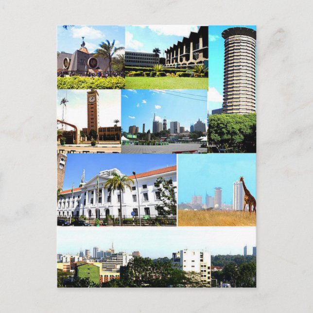 Postcard Nairobi Montage, Kenia Postkarte (Vorderseite)