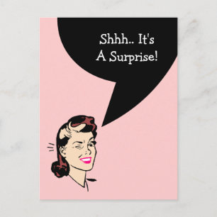 Postcard Niedlich Wink Surprise Party Postcard Hos Einladungspostkarte