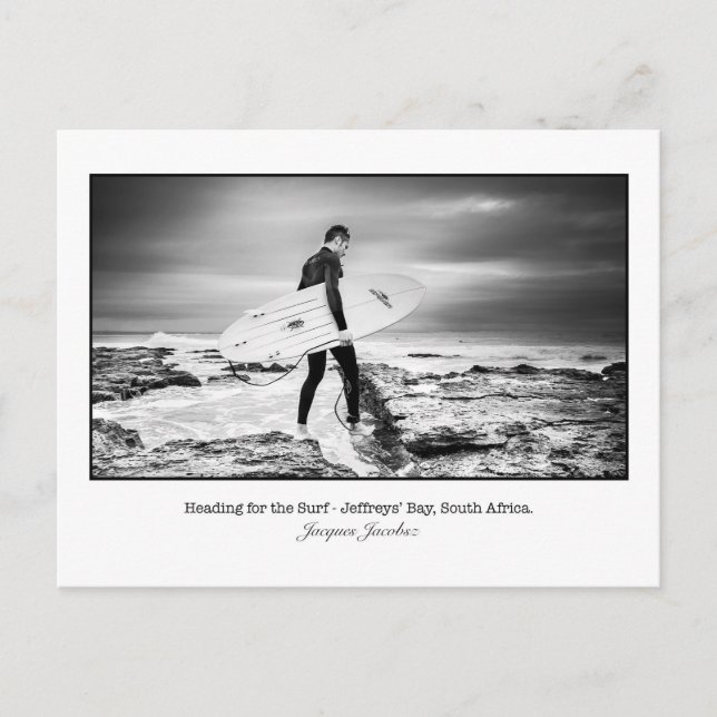 Postcard of Surfer a Jeffry's Bay Postkarte (Vorderseite)