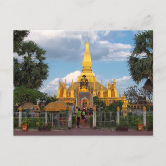 Postcard Pha Than Luang Drogena Vientiane Laos Postkarte