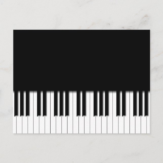 Postcard - Piano-Tastatur Schwarz-weiß Postkarte (Vorderseite)