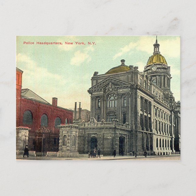 Postcard, Police Headquarters, New York City, 1911 Postkarte (Vorderseite)