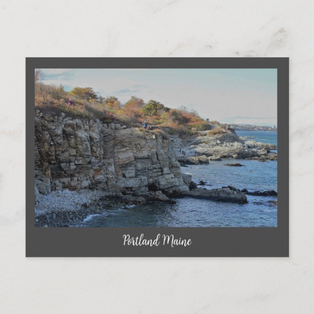 Postcard Portland Maine Cliffs Feiertagspostkarte (Vorderseite)