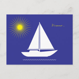 Postcard Postkarte Sommertag auf dem See im Boot