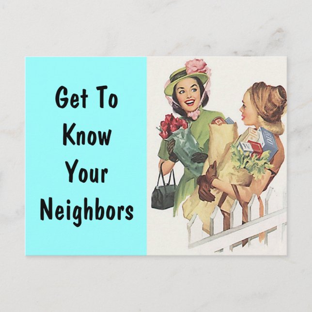 Postcard Retro Neighbhood Social Block Party PC Einladungspostkarte (Vorderseite)