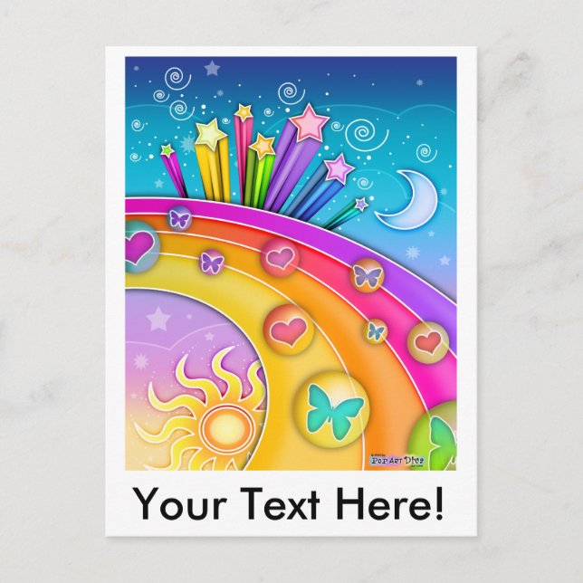 Postcard - Retro Pop Art Sixties Sky Postkarte (Vorderseite)